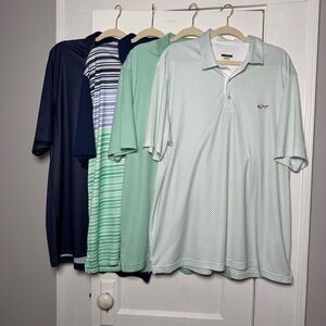 Greg Norman Play Dry Performance Golf Polo Shirts Log Bundle of Four Polos XXL